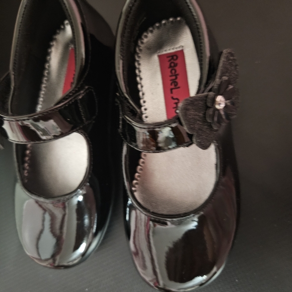 Rachel Shoes Glossy Black Mary Janes with Bow - Picture 1 of 7